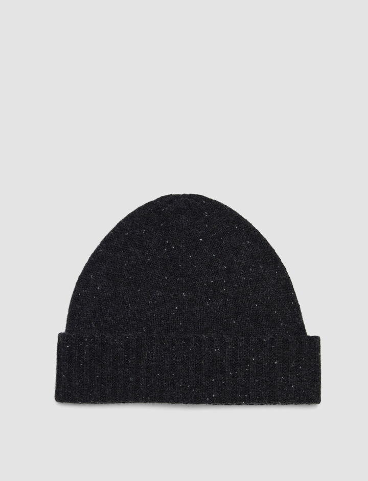 Joseph, Tweed Knit Hat, in Black
